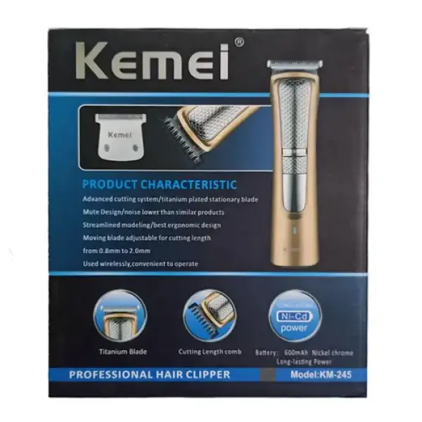 Kemei KM-245 Trimmer With Comb Set